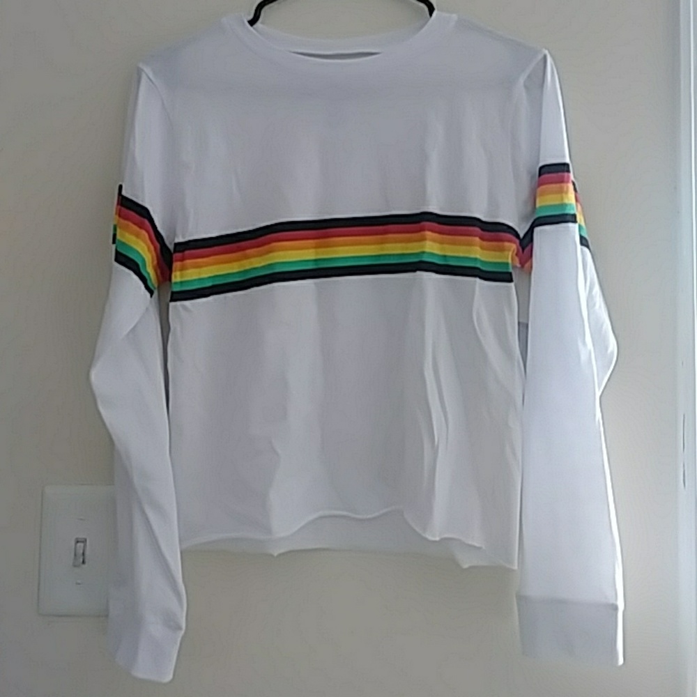NWOT Rainbow Long Sleeve Top